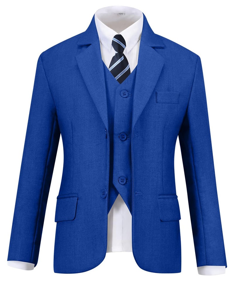 Visaccy Boys Suit,Kids Slim Fit Dress Clothes Ring Bearer Outfit for Wedding Royal Blue Size 3T - Image 3